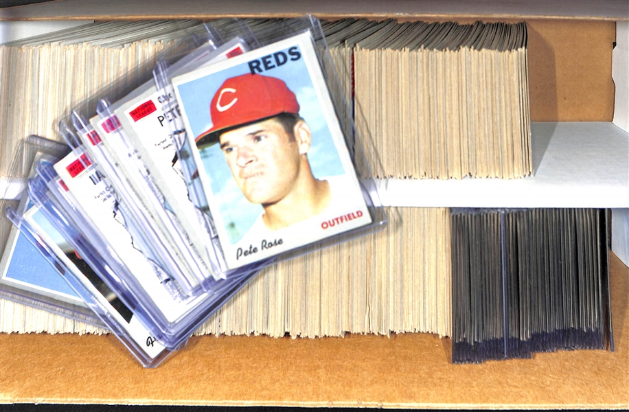 Lot of 1000+ Assorted 1970 Topps Baseball Cards w. Pete Rose