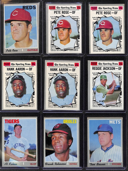 Lot of 1000+ Assorted 1970 Topps Baseball Cards w. Pete Rose