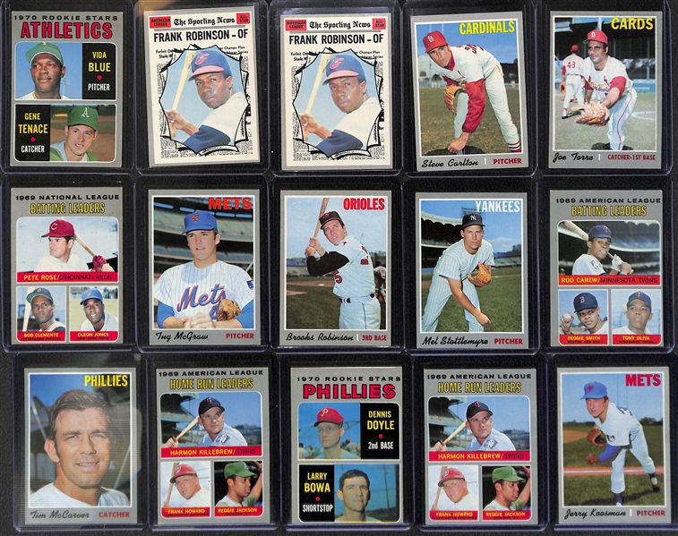 Lot of 1000+ Assorted 1970 Topps Baseball Cards w. Pete Rose
