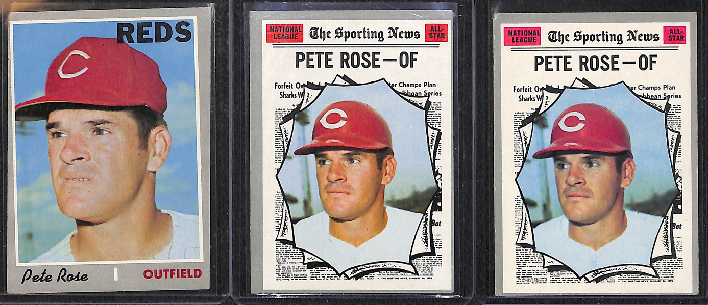 Lot of 1000+ Assorted 1970 Topps Baseball Cards w. Pete Rose
