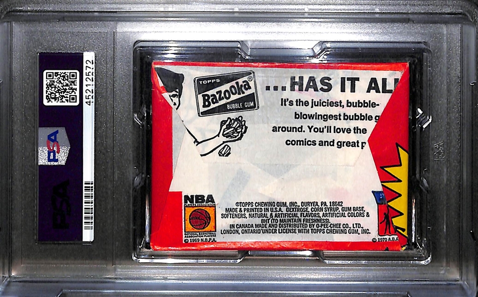 1974 Topps Basketball Unopened Wax Pack PSA 7