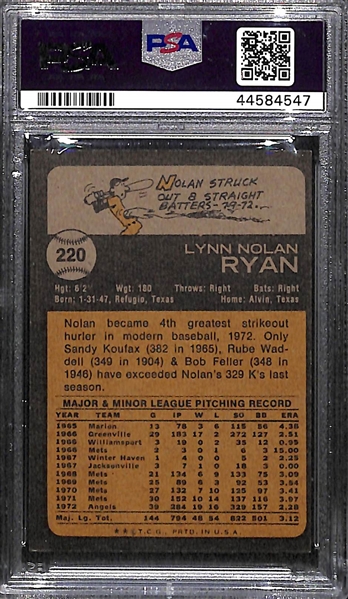 1973 Topps Nolan Ryan #220 PSA 8