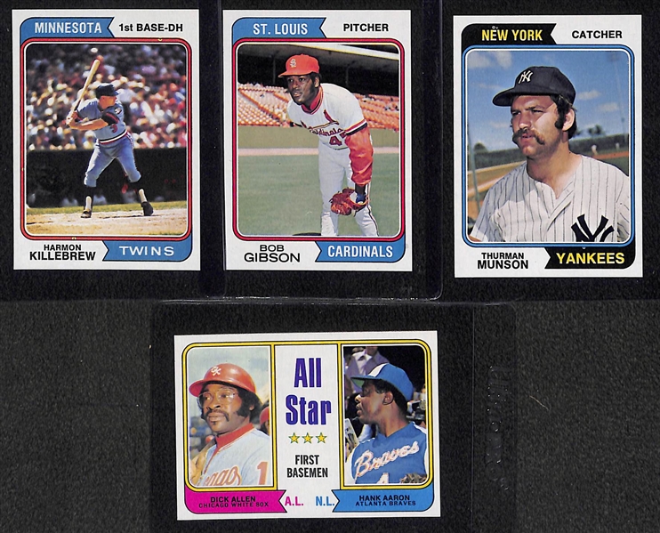 1974 Topps Baseball Card Complete Set - Mostly Pack-Fresh Cards Inc. Schmidt #283 PSA 8, Nolan Ryan #20 PSA 7, and Pete Rose #300 PSA 6