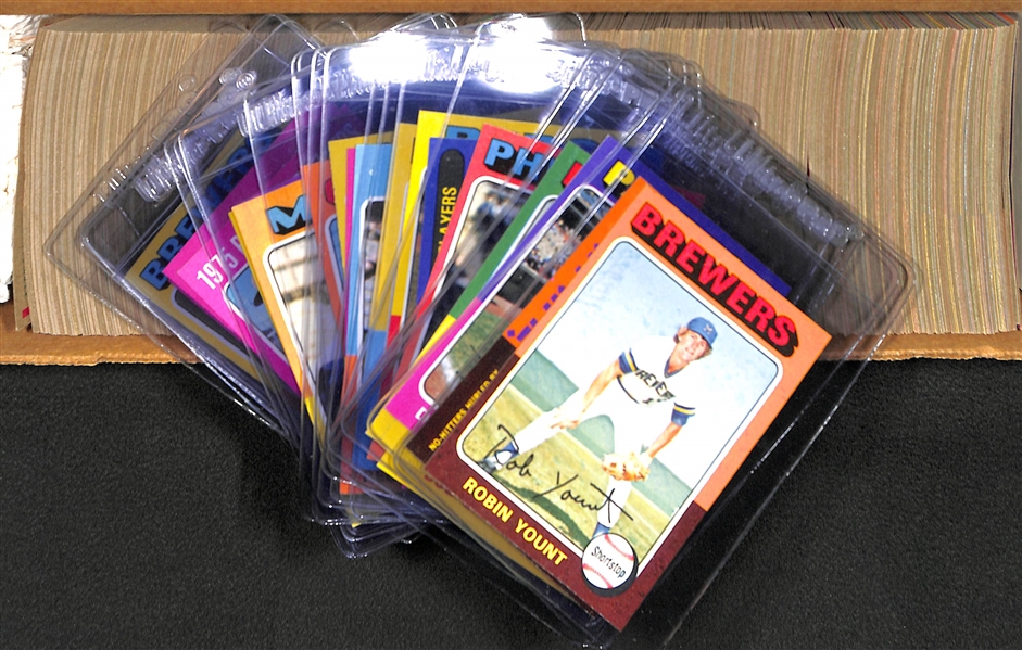 1975 Topps Baseball Card Set (Missing George Brett Rookie offered in above lot) - Many Pack-Fresh Cards