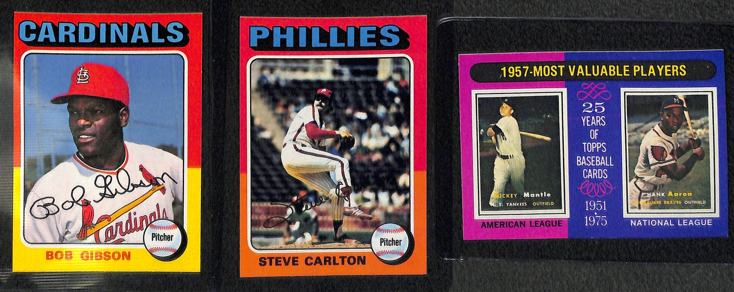 1975 Topps Baseball Card Set (Missing George Brett Rookie offered in above lot) - Many Pack-Fresh Cards