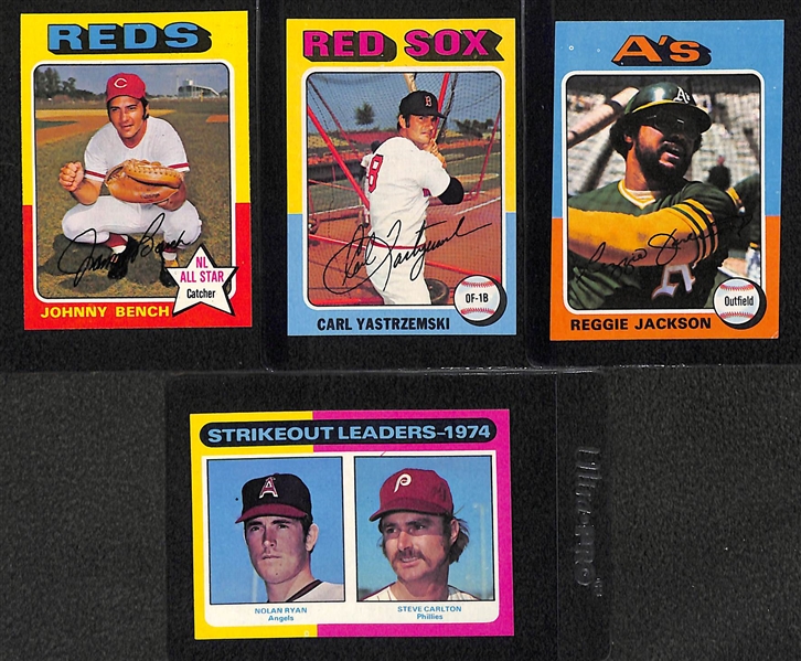 1975 Topps Baseball Card Set (Missing George Brett Rookie offered in above lot) - Many Pack-Fresh Cards
