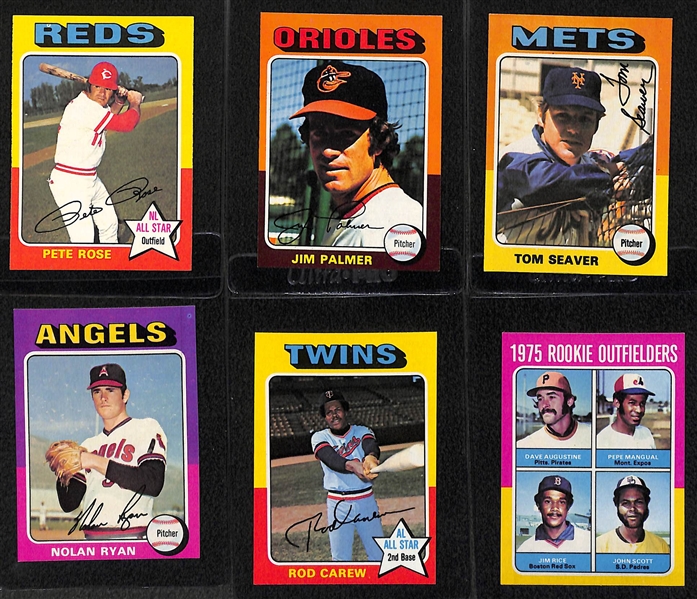 1975 Topps Baseball Card Set (Missing George Brett Rookie offered in above lot) - Many Pack-Fresh Cards