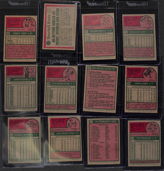 1975 Topps Baseball Card Set (Missing George Brett Rookie offered in above lot) - Many Pack-Fresh Cards