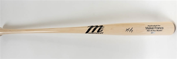 Maikel Franco Signed Game Model Marucci Baseball Bat - MLB COA