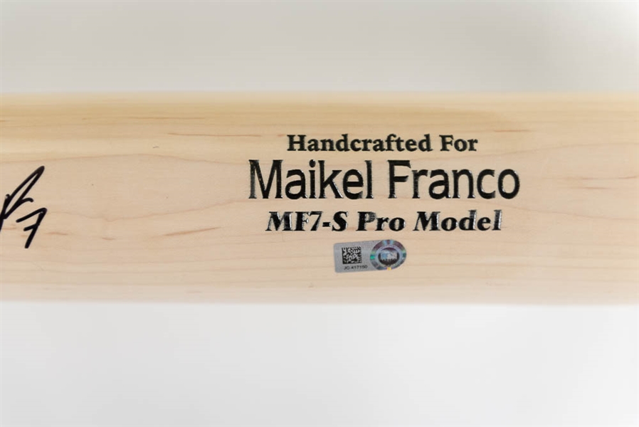 Maikel Franco Signed Game Model Marucci Baseball Bat - MLB COA