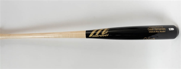 Cesar Hernandez Signed Game Model Marucci Baseball Bat - MLB COA