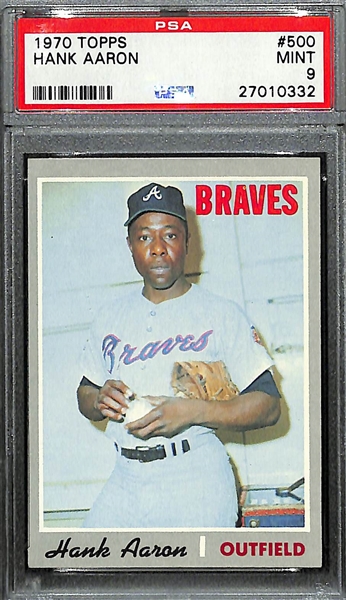 1970 Topps Hank Aaron #500 Graded PSA 9 Mint 