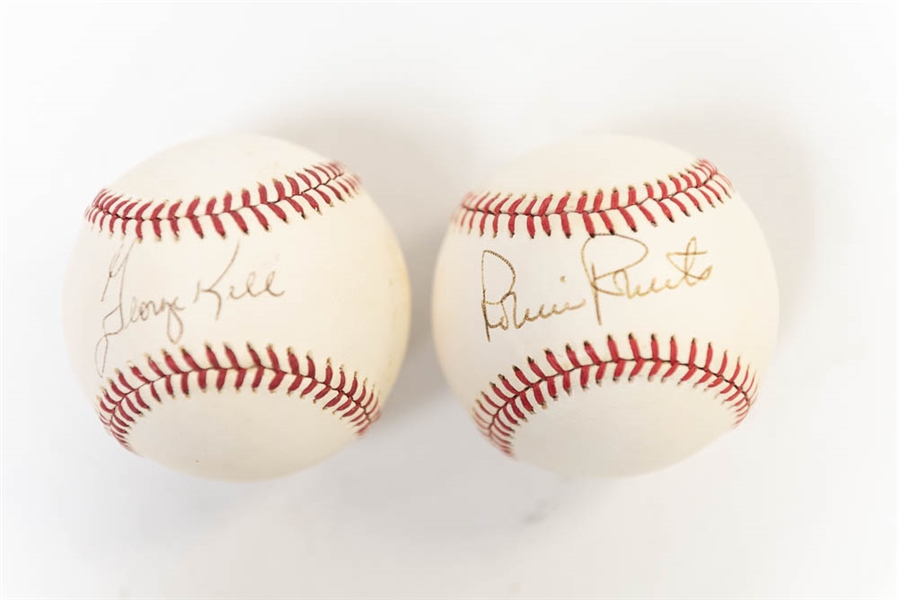 George Kell (OAL) and Robin Roberts (ONL) Signed Baseballs - JSA Auction Letter