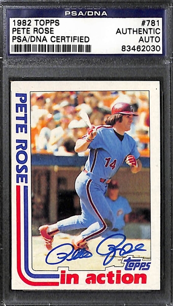 Lot of (2) Pete Rose Cards - 1964 Topps #125 PSA 2 & Signed 1981 Topps Card (PSA/DNA Certified)