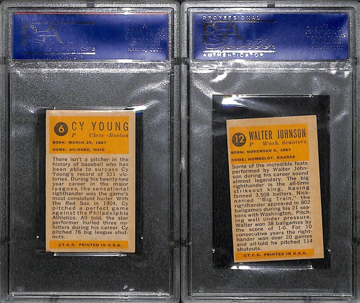 Lot of (2) 1963 Bazooka Cards - Cy Young PSA 7, Walter Johnson PSA 7