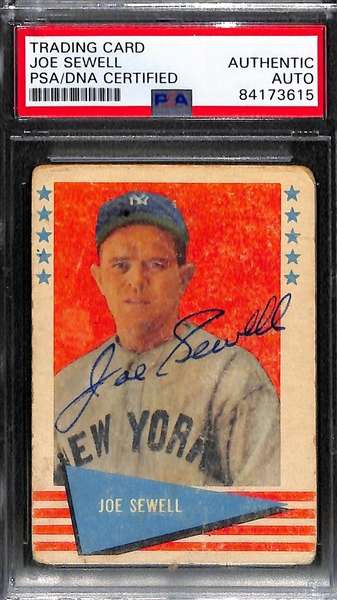 (6) Vintage Signed Cards - 1940 Playball Lonny Frey, 1960 Burdette/Spahn, 1961 Fleer Sewell, 1967 Topps B. Robinson, 1967 & 1968 E. Mathews  - JSA Auction Letter