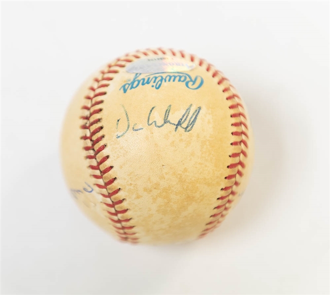 1985 New York Yankees Signed Baseball w/ Yogi Berra, Mattingly, Guidry, Winfield, P. Niekro, Baylor, Righetti - JSA Auction Letter
