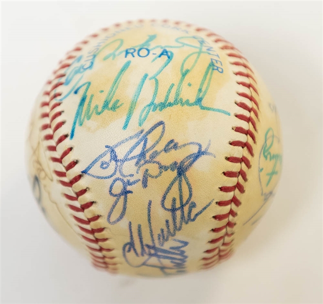 1983 World Champion Orioles Team Signed Baseball w/ 19 Autographs (Inc. Ripken Jr., B. Robinson, Palmer, Flannigan) - JSA Auction Letter
