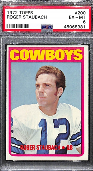 1972 Topps Roger Staubach #200 Rookie Graded PSA 6 EX-Mint