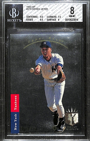 1993 Upper Deck SP Derek Jeter Rookie Graded BVG 8