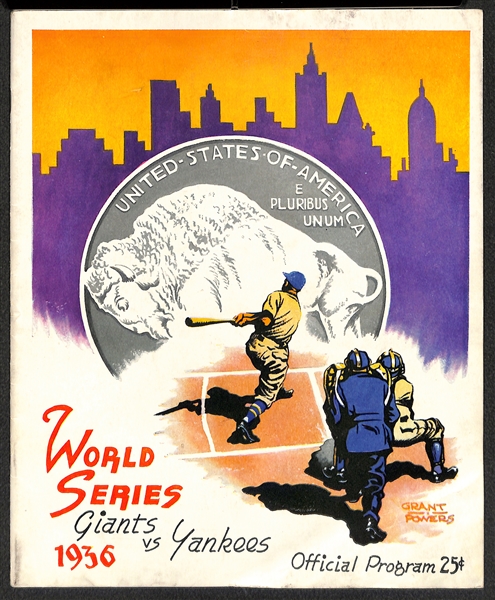 Rare Unscored 1936 World Series Official Program (Yankees vs. NY Giants) - Gehrig, DiMaggio, Ott (EX-NM)