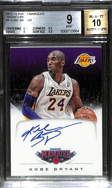 2012-13 Panini Marquee Kobe Bryant Certified Autograph BGS 9 (10 Autograph)