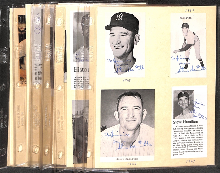 Over (50) Signed 1960s Yankees Photo Cards and Clippings w/ (4) Elston Howard (Rare), (2) Houk, (3) Kubek - JSA Auction Letter