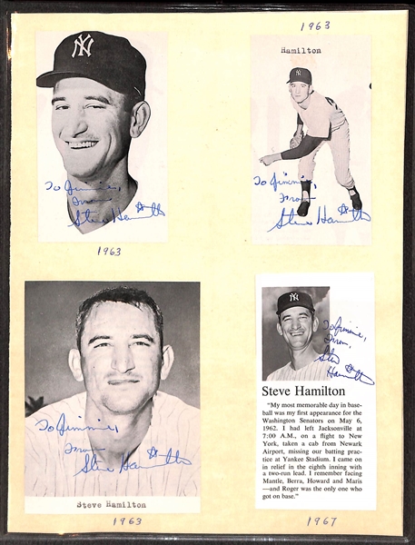 Over (50) Signed 1960s Yankees Photo Cards and Clippings w/ (4) Elston Howard (Rare), (2) Houk, (3) Kubek - JSA Auction Letter