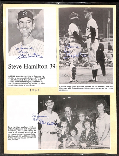 Over (50) Signed 1960s Yankees Photo Cards and Clippings w/ (4) Elston Howard (Rare), (2) Houk, (3) Kubek - JSA Auction Letter