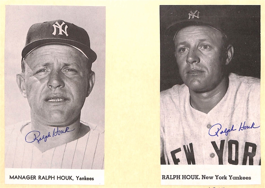 Over (50) Signed 1960s Yankees Photo Cards and Clippings w/ (4) Elston Howard (Rare), (2) Houk, (3) Kubek - JSA Auction Letter