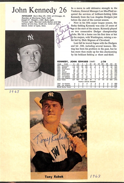 Over (50) Signed 1960s Yankees Photo Cards and Clippings w/ (4) Elston Howard (Rare), (2) Houk, (3) Kubek - JSA Auction Letter