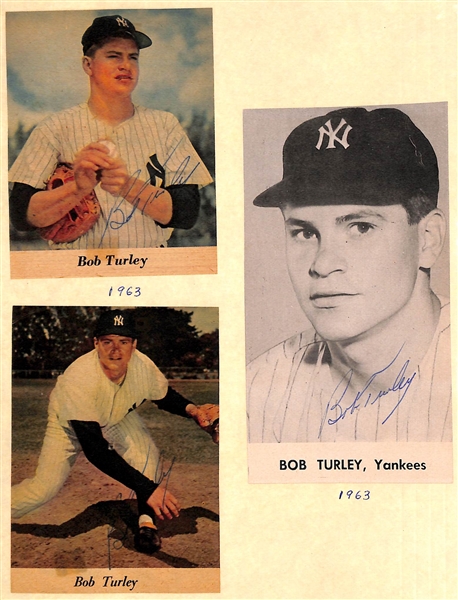 Over (50) Signed 1960s Yankees Photo Cards and Clippings w/ (4) Elston Howard (Rare), (2) Houk, (3) Kubek - JSA Auction Letter