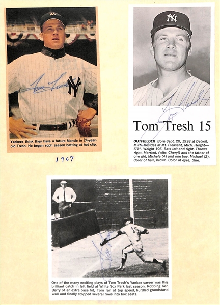 Over (50) Signed 1960s Yankees Photo Cards and Clippings w/ (4) Elston Howard (Rare), (2) Houk, (3) Kubek - JSA Auction Letter