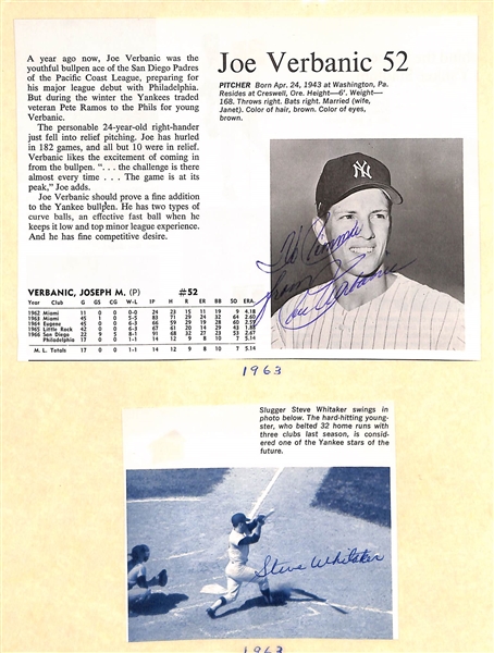 Over (50) Signed 1960s Yankees Photo Cards and Clippings w/ (4) Elston Howard (Rare), (2) Houk, (3) Kubek - JSA Auction Letter