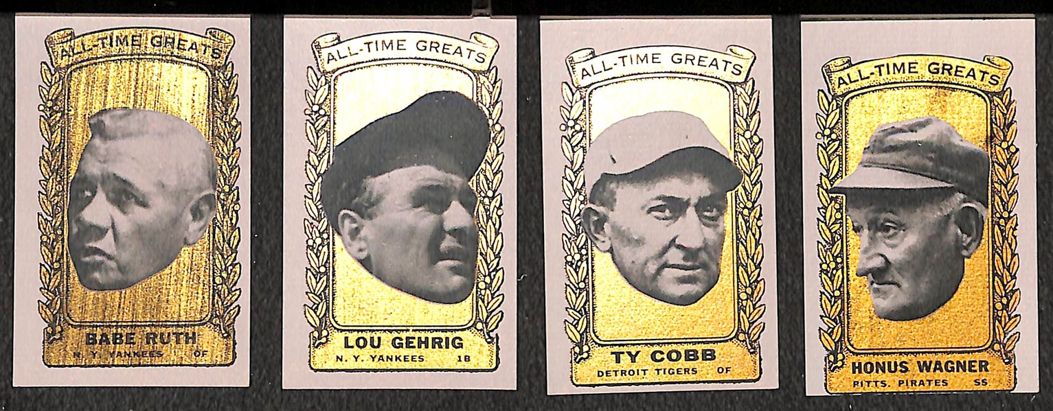 1963 Bazooka All-Time Greats Complete Set (41 cards) - High Grade w/ Ruth, Gehrig, Cobb, Wagner