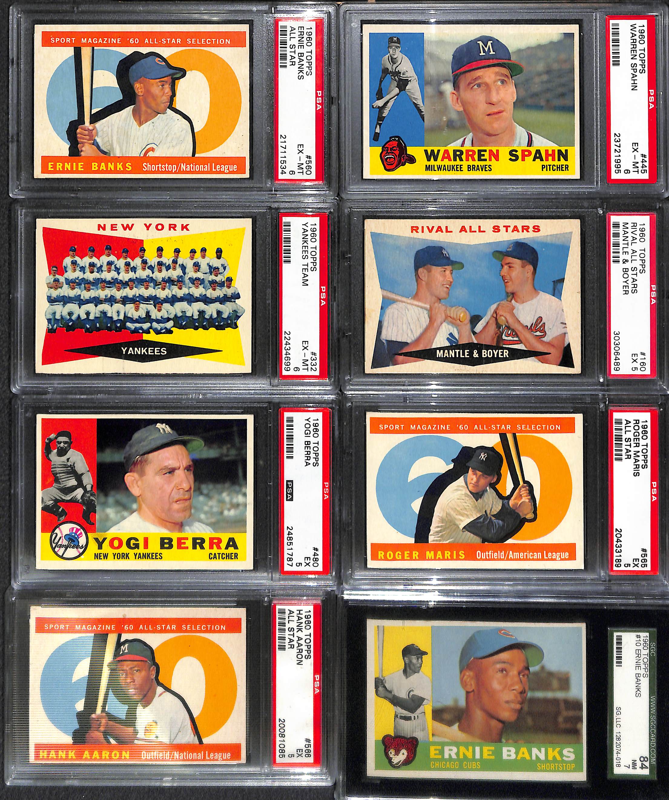 Lot Detail - 1960 Topps Complete Baseball Card Set of 572 Cards - Includes all 3 Mantle Cards