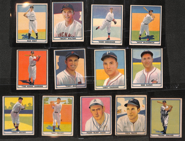Lot of (14) Relatively High-Grade 1941 Play Ball Cards Inc. Card #1 (Miller)