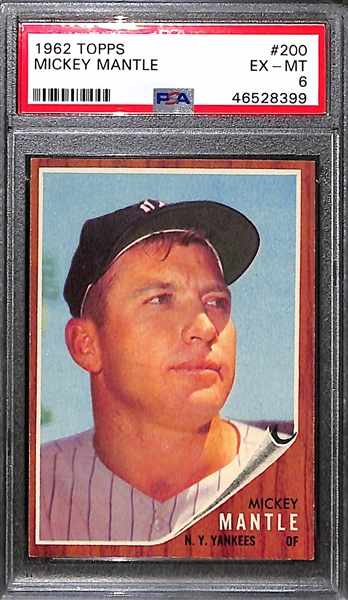1962 Topps Mickey Mantle #200 Graded PSA 6