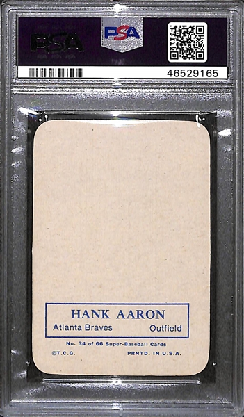 1969 Topps Super Hank Aaron #34 Graded PSA 7