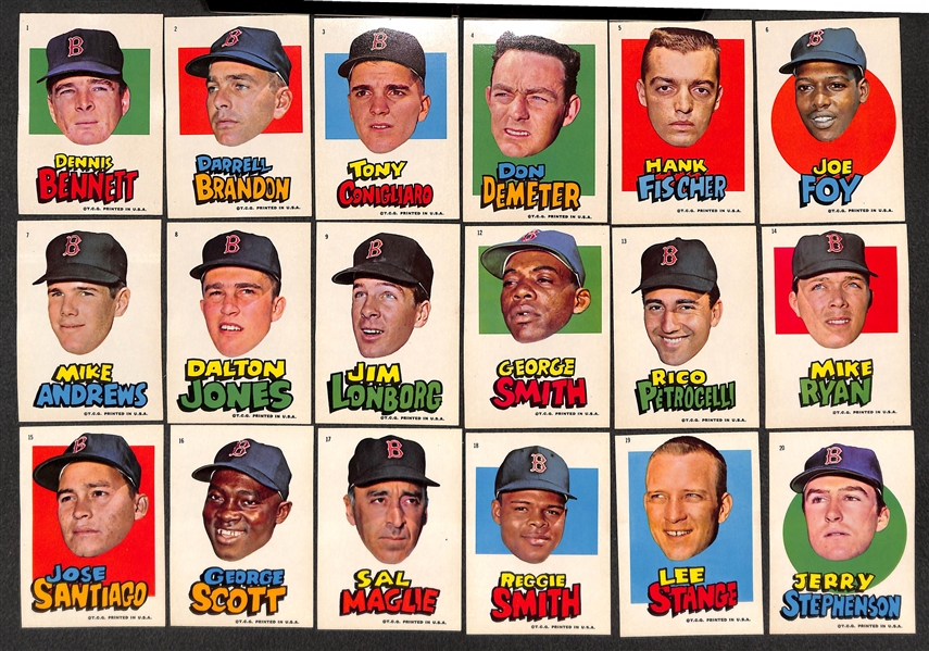 1967 Topps Boston Red Sox Sticker Partial Set (29 of 33 Stickers)