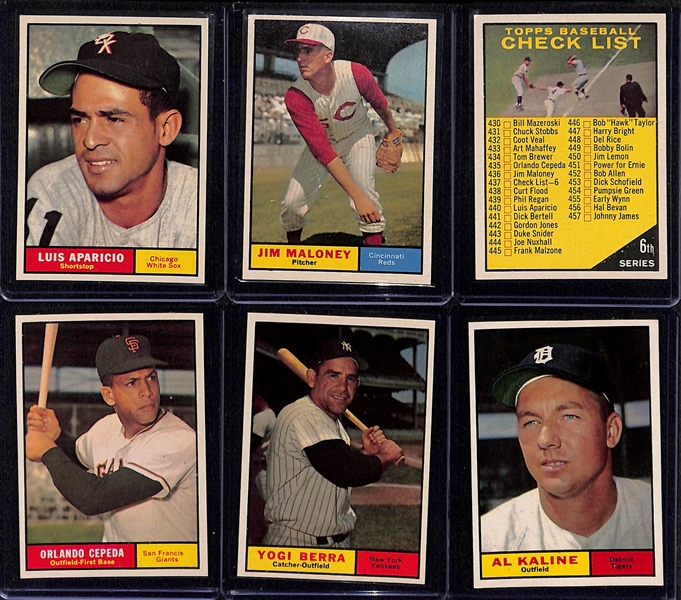 High-Quality 1961 Topps Baseball Card Set (Missing 12 Cards Above) - Many Pack-Fresh Cards Inc. 30 PSA Graded Cards
