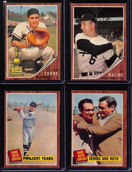 Nice 1962 Topps Baseball Card Set (Missing 5 Cards Above) - Moderate to High Grade Cards With 19 PSA Graded 
