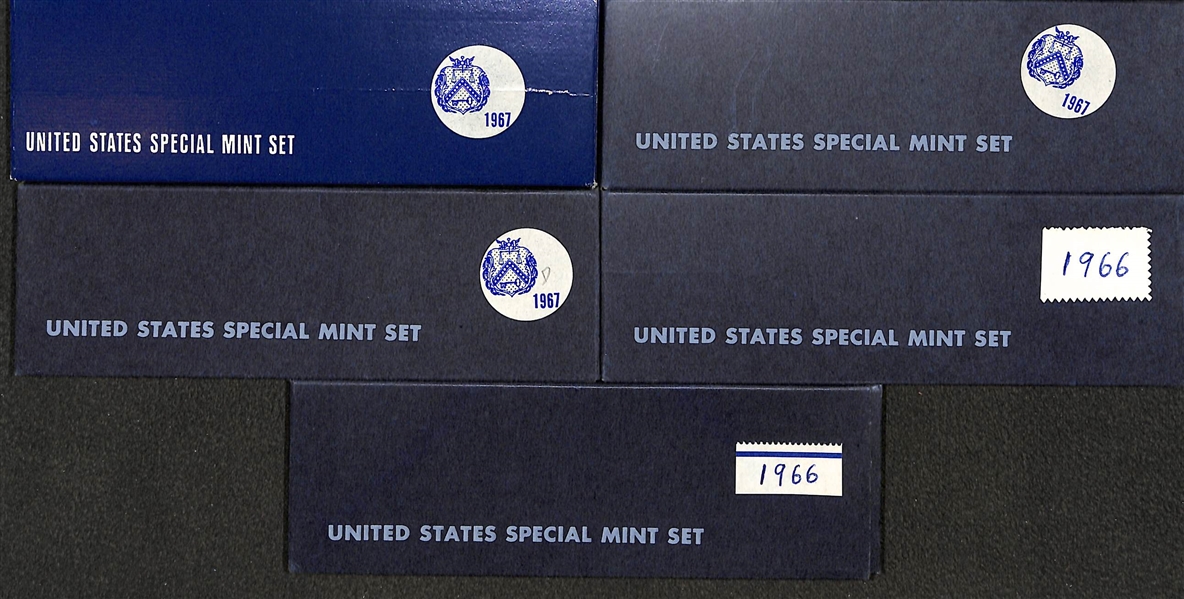 Lot of 5 United States Special Mint Sets - (2) 1966 & (3) 1967