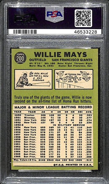 1967 Topps Willie Mays #200 Graded PSA 9