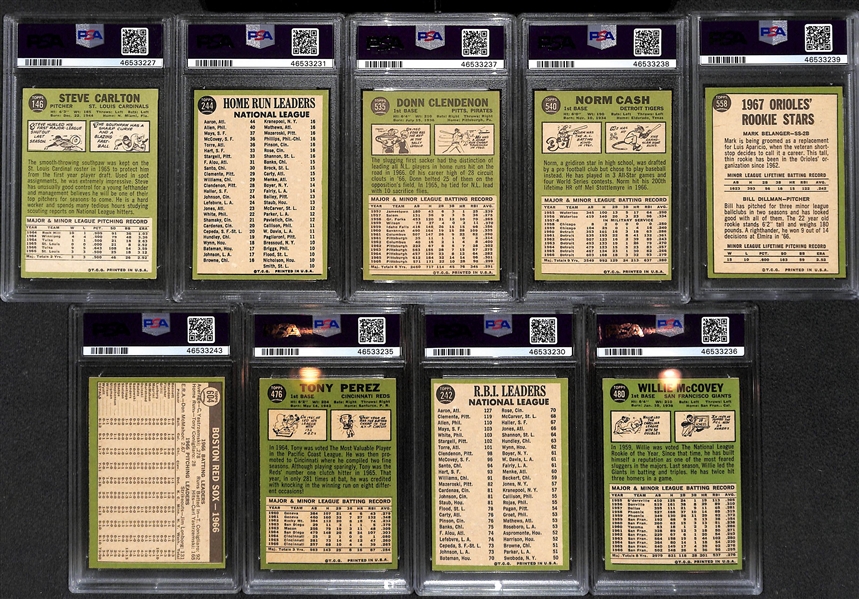 High-Quality 1967 Topps Set (Missing 10 Cards Above) - Mostly Pack-Fresh Cards - Include 9 PSA Graded Cards