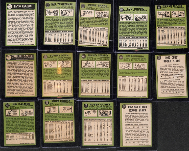 High-Quality 1967 Topps Set (Missing 10 Cards Above) - Mostly Pack-Fresh Cards - Include 9 PSA Graded Cards