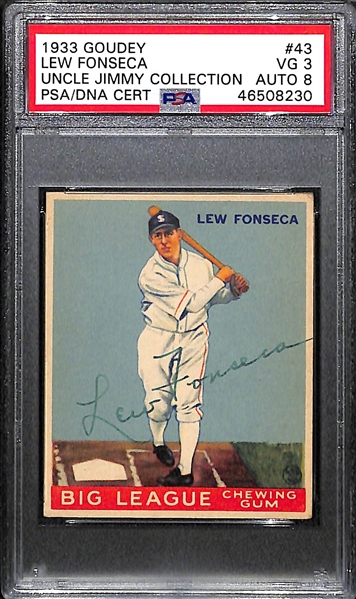 1933 Goudey Lew Fonseca #43 PSA 3 (Autograph Grade 8) - Only 1 Graded Higher (d. 1989)