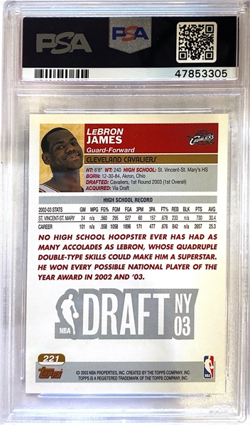 2003-04 Topps LeBron James #221 PSA 9
