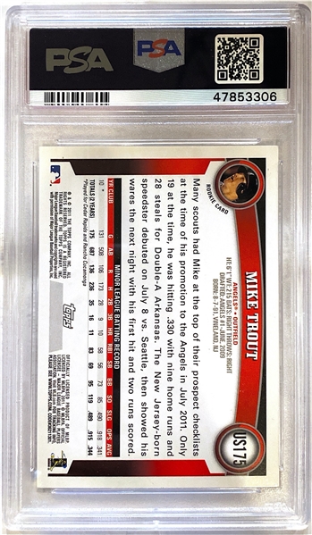 2011 Topps Update Mike Trout Rookie Card PSA 9