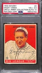 1933 Goudey Dazzy Vance #2 PSA 3.5 (Autograph Grade 10) - Only 7 PSA/DNA Exist w. Only 1 Graded Higher! (d. 1961)